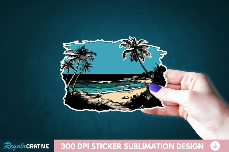 Beach Sticker Clipart Sublimation Regulrcrative 