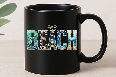 Beach Sublimation PNG Coastal Lettering Digital Download SVG BillahCrafts 