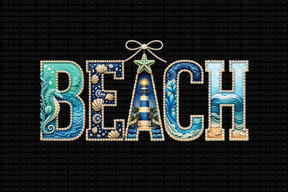 Beach Sublimation PNG Coastal Lettering Digital Download SVG BillahCrafts 