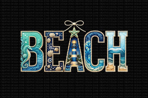 Beach Sublimation PNG Coastal Lettering Digital Download SVG BillahCrafts 