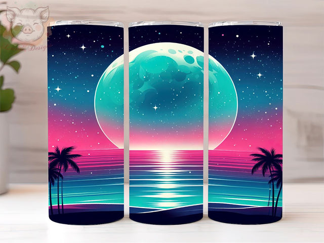 Beach Summer 20oz Tumbler Png, Straight & Tapered Tumbler Png, Sunset Tumbler Png, Digital Download PNG Sublimation Lara' s Designs 