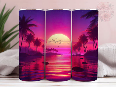 Beach Summer 20oz Tumbler Wrap PNG, Sunset Tumbler Png, Straight & Tapered Tumbler Wrap, Instant Digital Download Sublimation Li Zamperini 