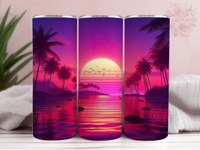 Beach Summer 20oz Tumbler Wrap PNG, Sunset Tumbler Png, Straight & Tapered Tumbler Wrap, Instant Digital Download Sublimation Li Zamperini 