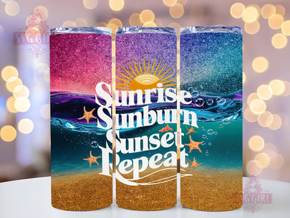 Beach Summer 20oz Tumbler Wrap Sublimation Design, Straight Tapered Tumbler Wrap, Summer Tumbler Png, Instant Digital Download Sublimation SvggirlplusArt 
