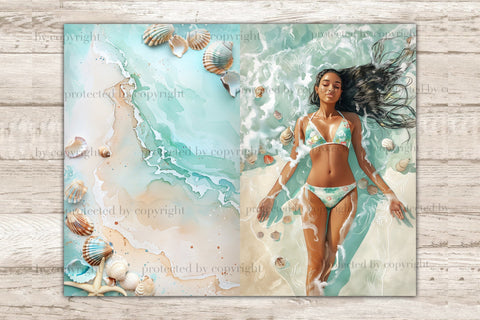 Beach Summer Junk Journal Paper | Tropical Printable SVG GlamArtZhanna 