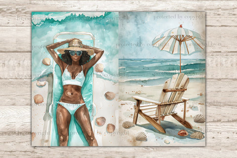 Beach Summer Junk Journal Paper | Tropical Printable SVG GlamArtZhanna 