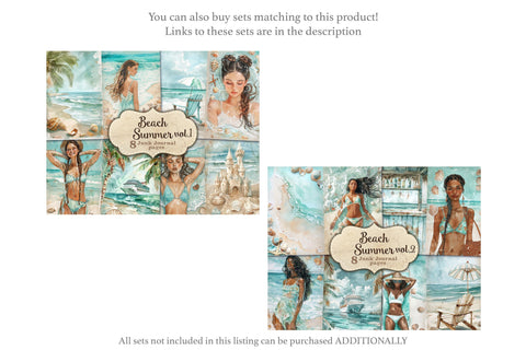 Beach Summer Junk Journal Paper | Tropical Printable SVG GlamArtZhanna 