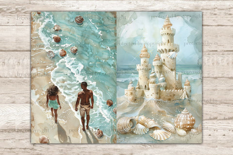 Beach Summer Junk Journal Paper | Tropical Printable SVG GlamArtZhanna 