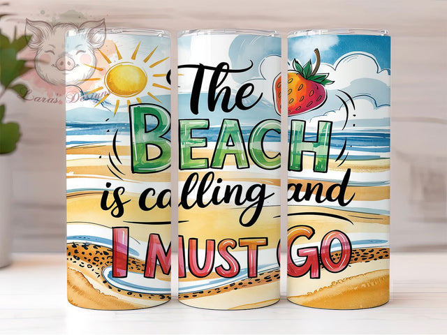 Beach Summer Vibes Ocean Lover Tumbler, Summer Vibes Tumbler, Ocean Lover Tumbler, 20oz Sublimation Wrap, Coastal Tumbler Design, Vacation Tumbler Wrap, Beach Quote Tumbler Design Sublimation Lara' s Designs 