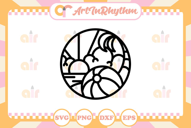 Beach Sunset Line Art Logo SVG Artinrhythm shop 