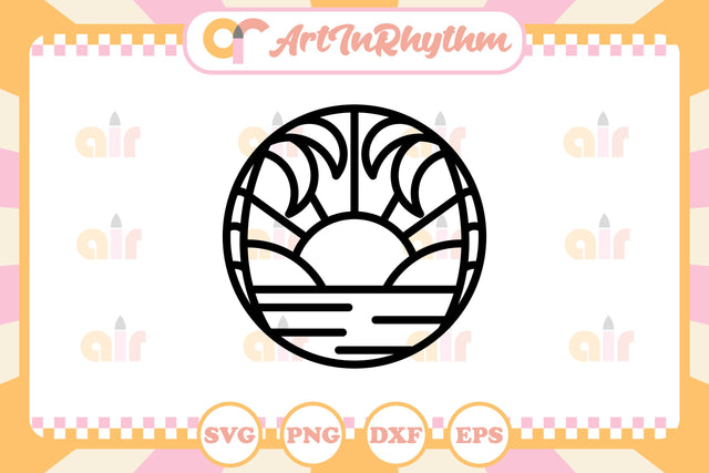 Beach Sunset Logo Svg SVG Artinrhythm shop 