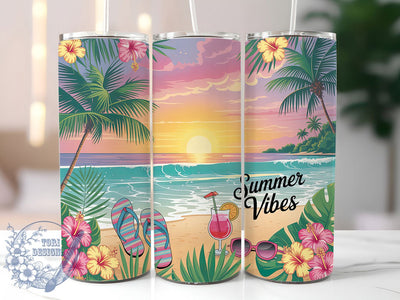 Beach Sunset Summer 20oz Tumbler, Beach Sunset, 20oz Tumbler Wrap, Sublimation PNG, Tropical Cup Design, Ocean Gift, Fun Summer Tumbler Sublimation ToriDesigns 