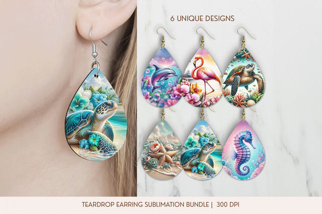 Beach Teardrop Earring PNG Sublimation Bundle Sublimation BijouBay 
