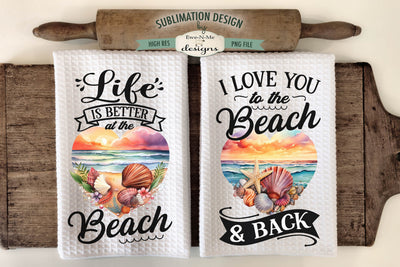 Beach Themed Sublimation Designs for Kitchen Dish Towels Sublimation Ewe-N-Me Designs 