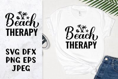 Beach therapy SVG. Funny summer quote shirt design SVG LaBelezoka 