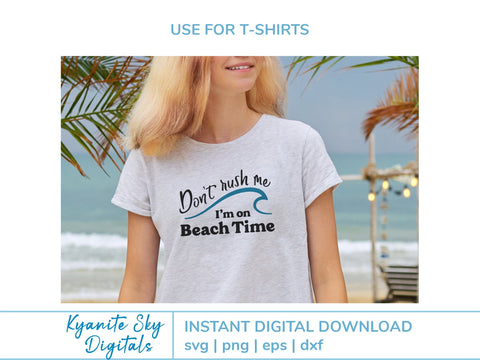 Beach Time SVG quote with ocean wave SVG Kyanite Sky Digitals 