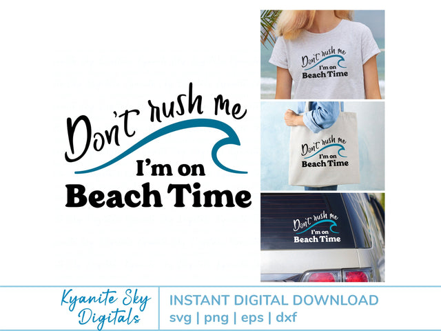 Beach Time SVG quote with ocean wave SVG Kyanite Sky Digitals 