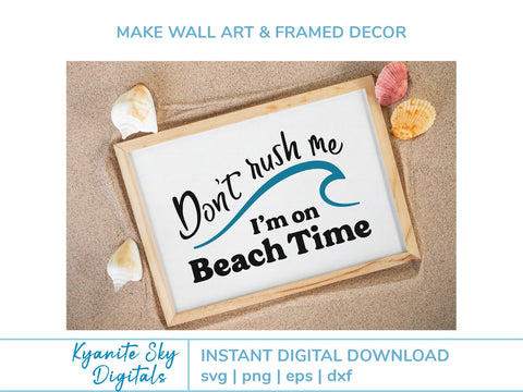 Beach Time SVG quote with ocean wave SVG Kyanite Sky Digitals 