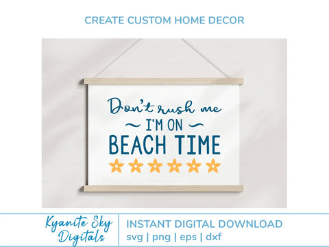 Beach Time SVG tropical vacation summer quote with flower border SVG Kyanite Sky Digitals 