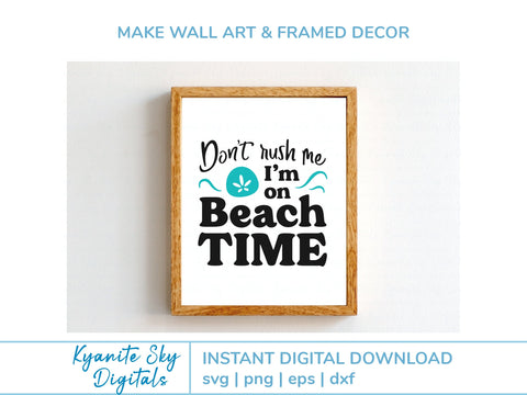 Beach Time SVG vacation quote with sand dollar SVG Kyanite Sky Digitals 