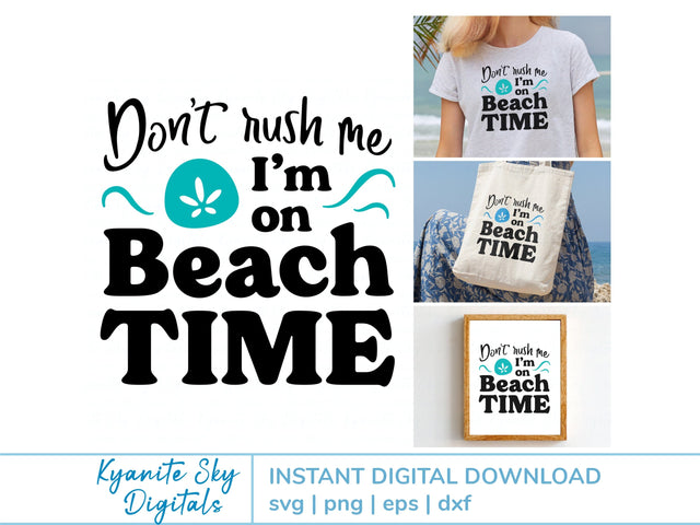 Beach Time SVG vacation quote with sand dollar SVG Kyanite Sky Digitals 