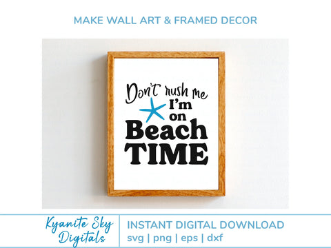 Beach Time SVG vacation quote with starfish sea star SVG Kyanite Sky Digitals 
