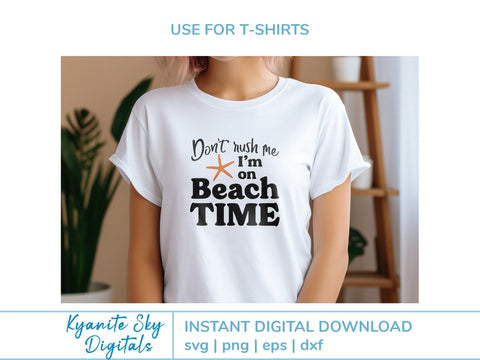 Beach Time SVG vacation quote with starfish sea star SVG Kyanite Sky Digitals 