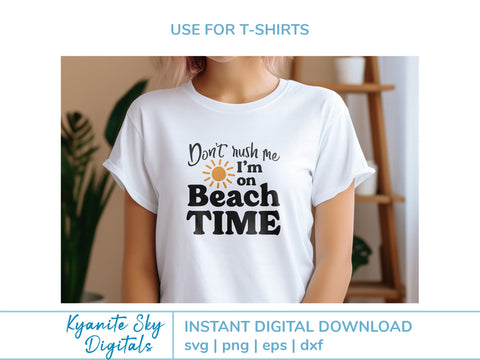 Beach Time SVG vacation quote with sun SVG Kyanite Sky Digitals 