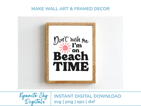 Beach Time SVG vacation quote with sun SVG Kyanite Sky Digitals 