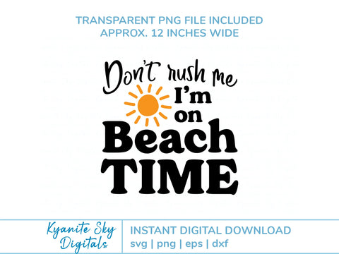 Beach Time SVG vacation quote with sun SVG Kyanite Sky Digitals 