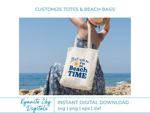Beach Time SVG vacation quote with sun SVG Kyanite Sky Digitals 