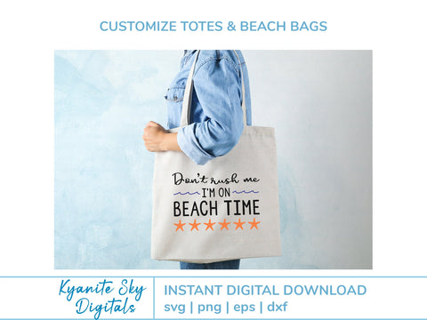 Beach Time SVG vacation quote with waves and starfish SVG Kyanite Sky Digitals 