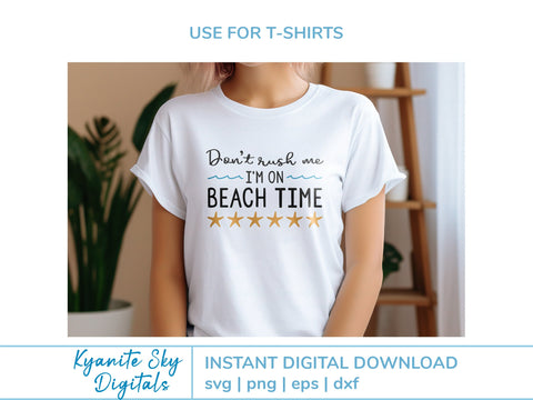 Beach Time SVG vacation quote with waves and starfish SVG Kyanite Sky Digitals 