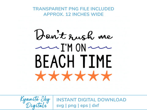 Beach Time SVG vacation quote with waves and starfish SVG Kyanite Sky Digitals 