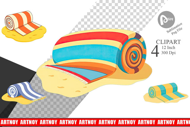 Beach Towel Clipart Sublimation artnoy 