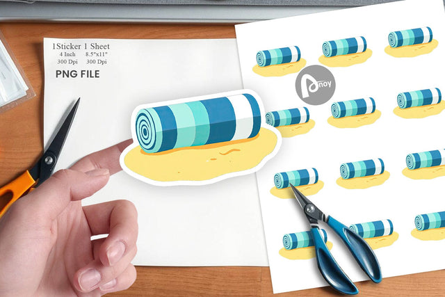 Beach Towel Sticker Sublimation artnoy 