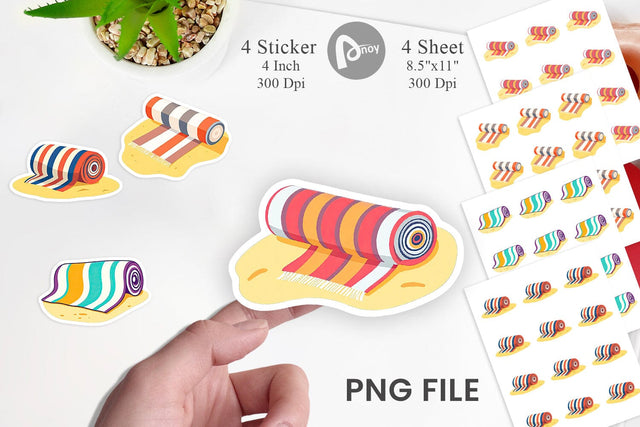 Beach Towel Sticker Sublimation artnoy 