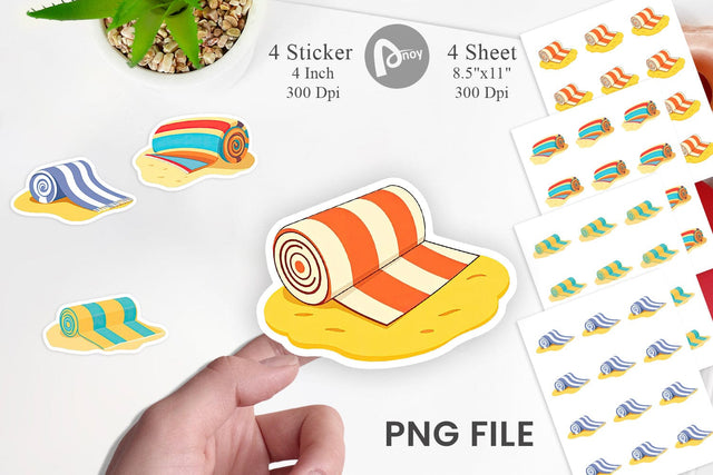 Beach Towel Sticker Sublimation artnoy 