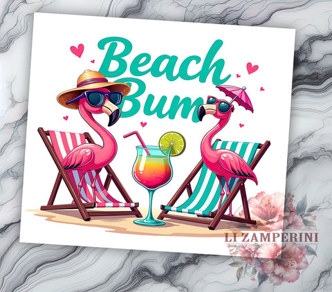 Beach Tumbler, Flamingo Drinkware, Summer Vibes, Vacation Mug, Tropical Sublimation, Fun Beach Gifts, Coastal Decor Sublimation Li Zamperini 