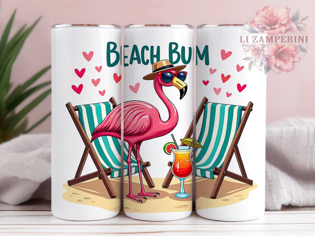 Beach Tumbler, Flamingo Drinkware, Summer Vibes, Vacation Mug, Tropical Sublimation, Fun Beach Gifts, Coastal Decor Sublimation Li Zamperini 