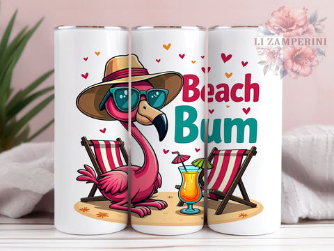 Beach Tumbler, Flamingo Drinkware, Summer Vibes, Vacation Mug, Tropical Sublimation, Fun Beach Gifts, Coastal Decor Sublimation Li Zamperini 