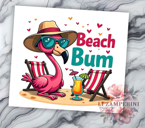 Beach Tumbler, Flamingo Drinkware, Summer Vibes, Vacation Mug, Tropical Sublimation, Fun Beach Gifts, Coastal Decor Sublimation Li Zamperini 
