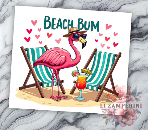 Beach Tumbler, Flamingo Drinkware, Summer Vibes, Vacation Mug, Tropical Sublimation, Fun Beach Gifts, Coastal Decor Sublimation Li Zamperini 