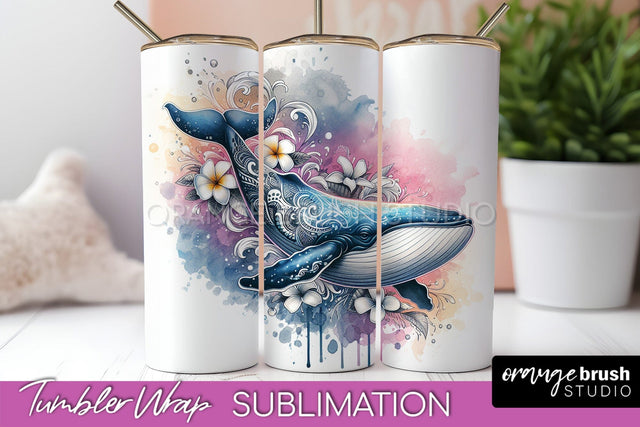 Beach Tumbler Wrap - Sea Animals Tumbler Sublimation Design Sublimation OrangeBrushStudio 