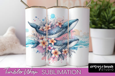Beach Tumbler Wrap - Sea Animals Tumbler Sublimation Design Sublimation OrangeBrushStudio 