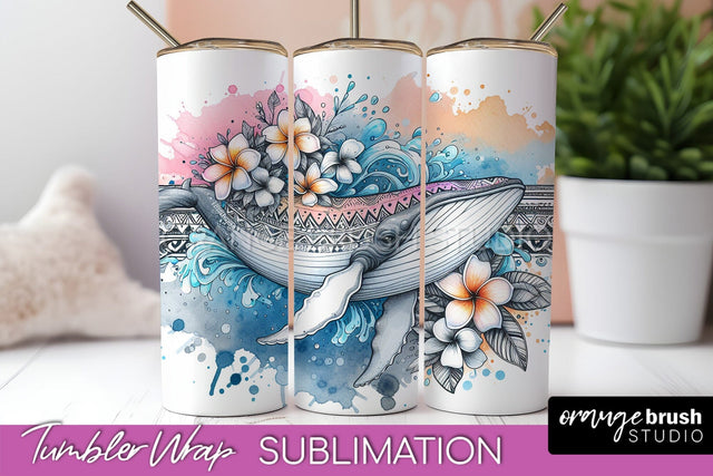 Beach Tumbler Wrap - Sea Animals Tumbler Sublimation Design Sublimation OrangeBrushStudio 