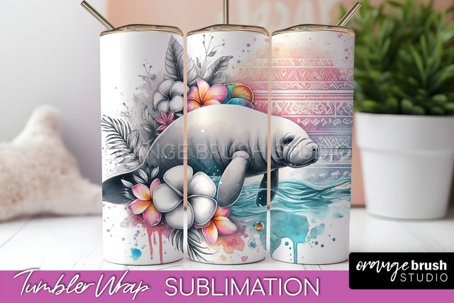 Beach Tumbler Wrap - Sea Animals Tumbler Sublimation Design Sublimation OrangeBrushStudio 
