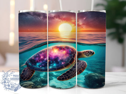 Beach Turtle Tumbler Wrap, Tumbler Wrap, Sublimation Design, 20oz Skinny Tumbler Wrap, Tumbler Template, Digital Download Sublimation ToriDesigns 