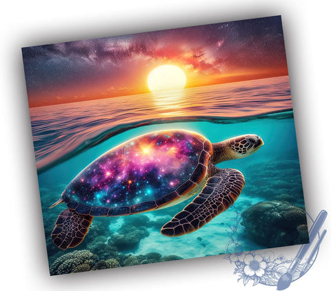 Beach Turtle Tumbler Wrap, Tumbler Wrap, Sublimation Design, 20oz Skinny Tumbler Wrap, Tumbler Template, Digital Download Sublimation ToriDesigns 