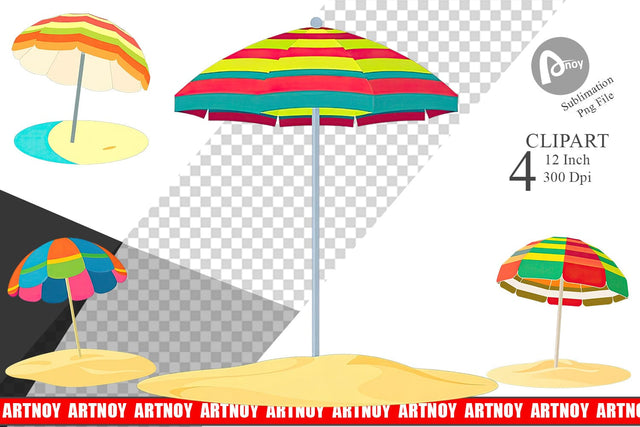 Beach Umbrella Clipart Sublimation artnoy 